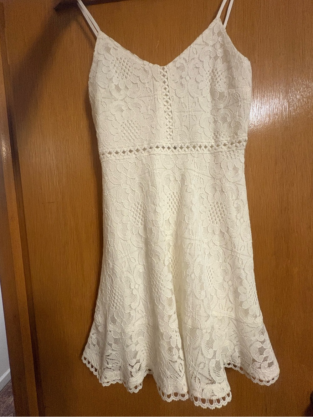 Nordstrom Cream Lace Spaghetti-Strap Mini Dress NWT